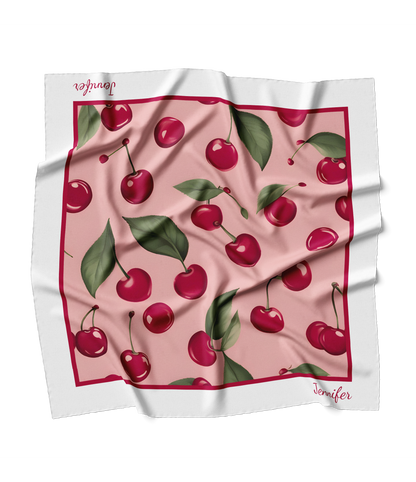 &quot;Cherries&quot; Square Scarf