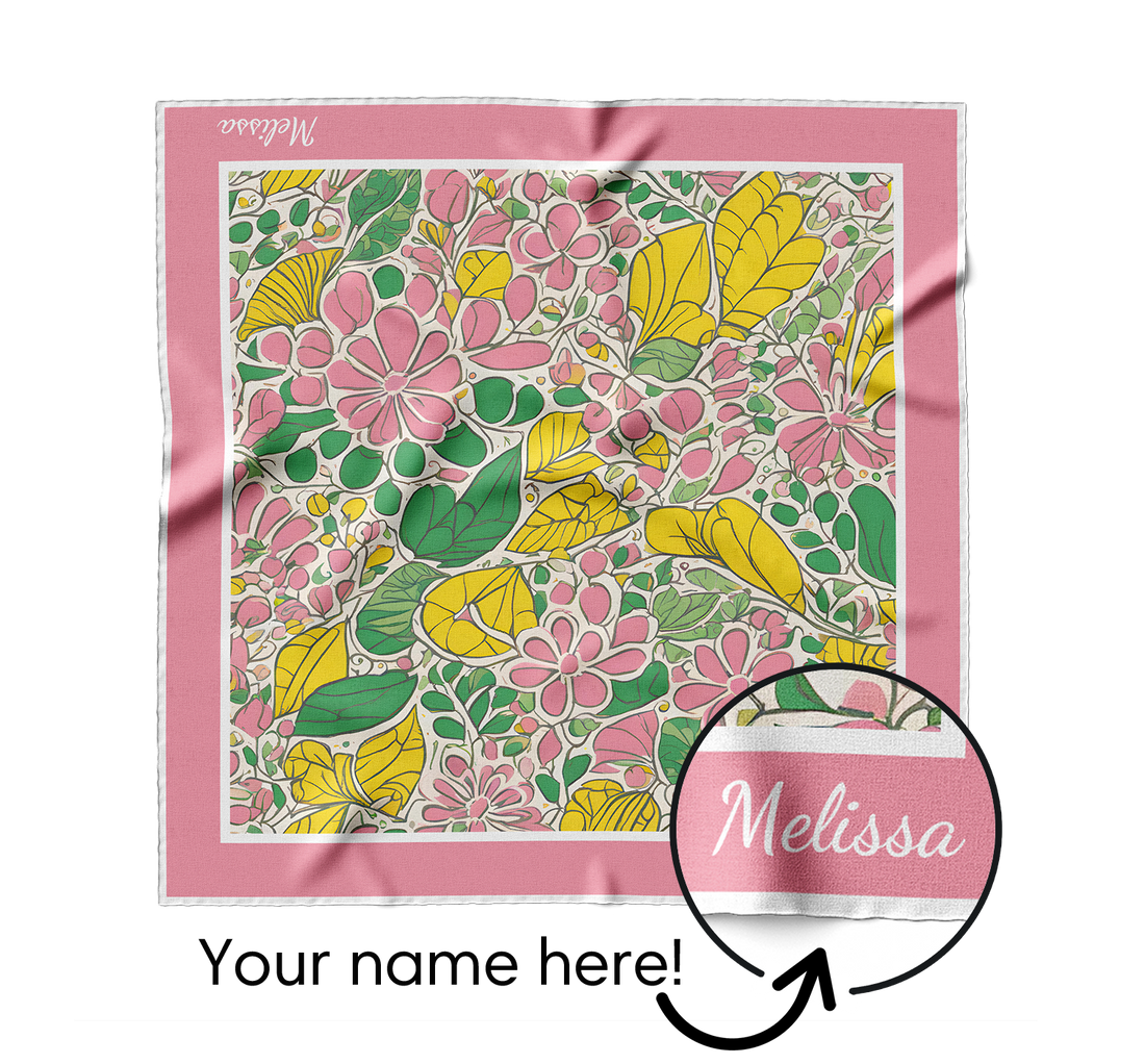 "Citrus Flower" Square Scarf