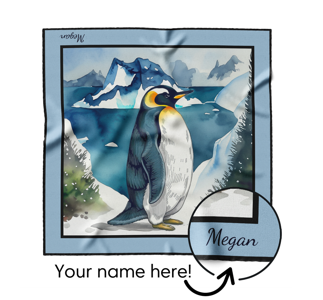 "Cozy in Antarctica" Square Scarf