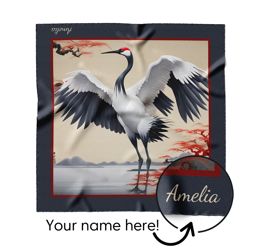 "Crane" Square Scarf