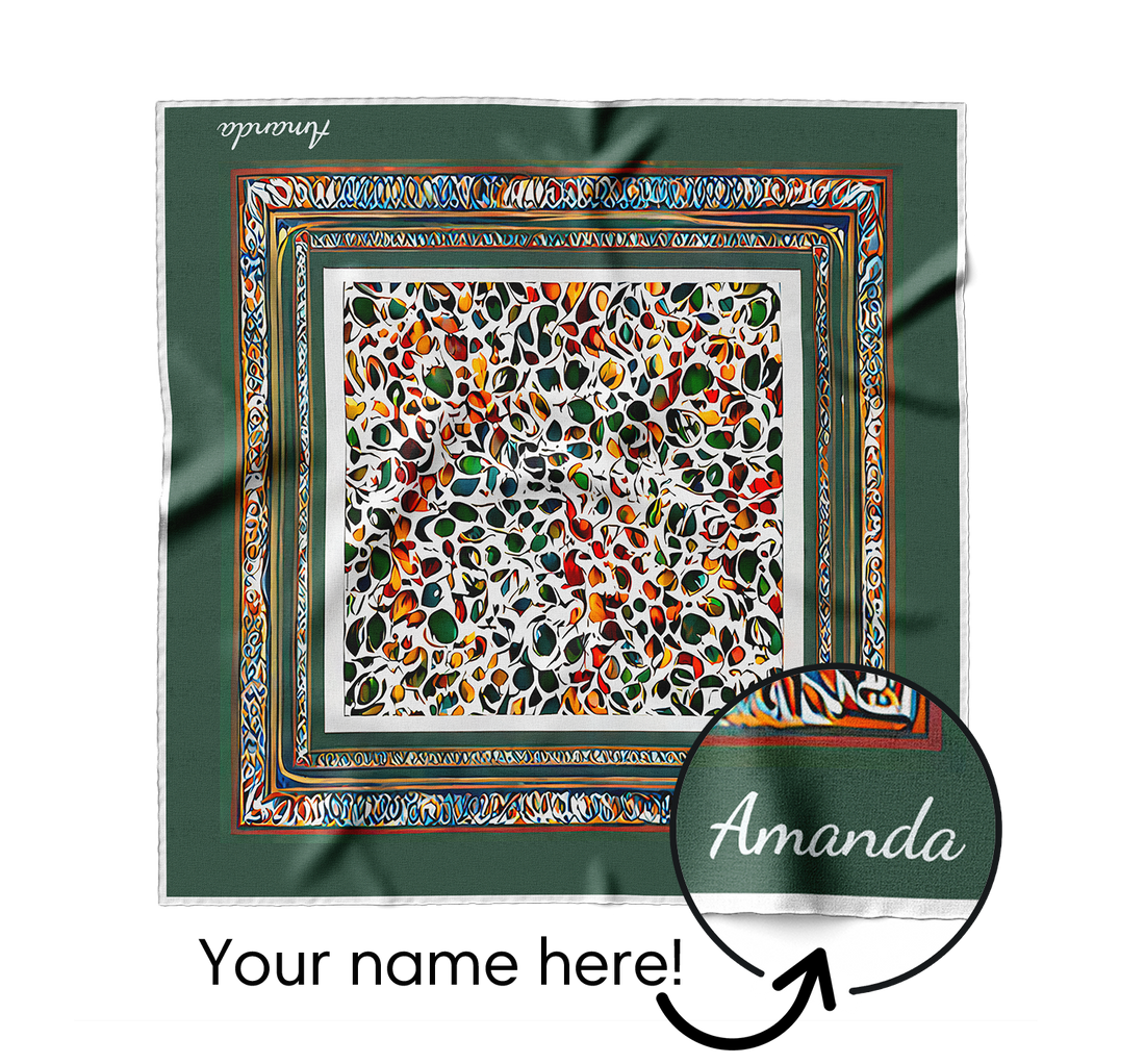 "Floral Mosaic" Square Scarf