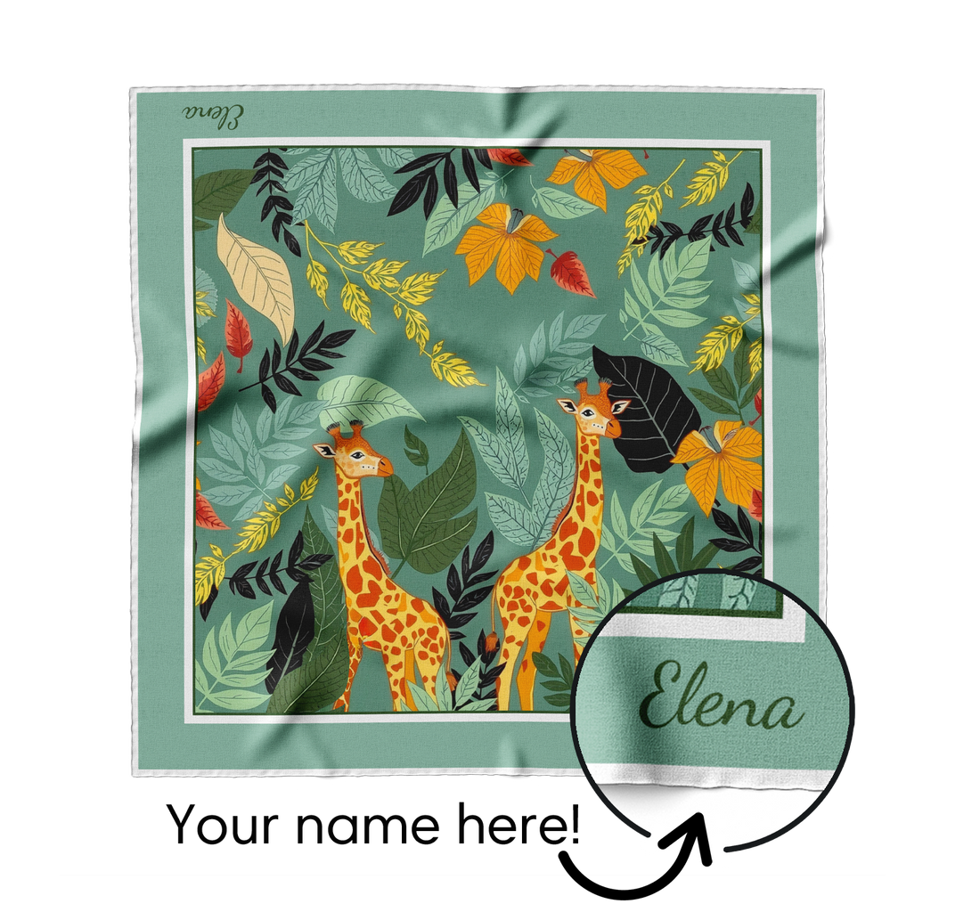 "Giraffe Tango" Square Scarf