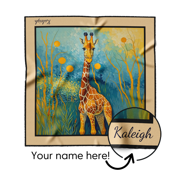 &quot;Giraffe the Painter&quot; Square Scarf