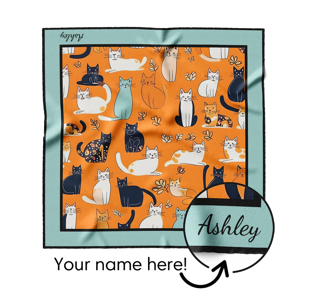 &quot;Lucky Kittens&quot; Square Scarf