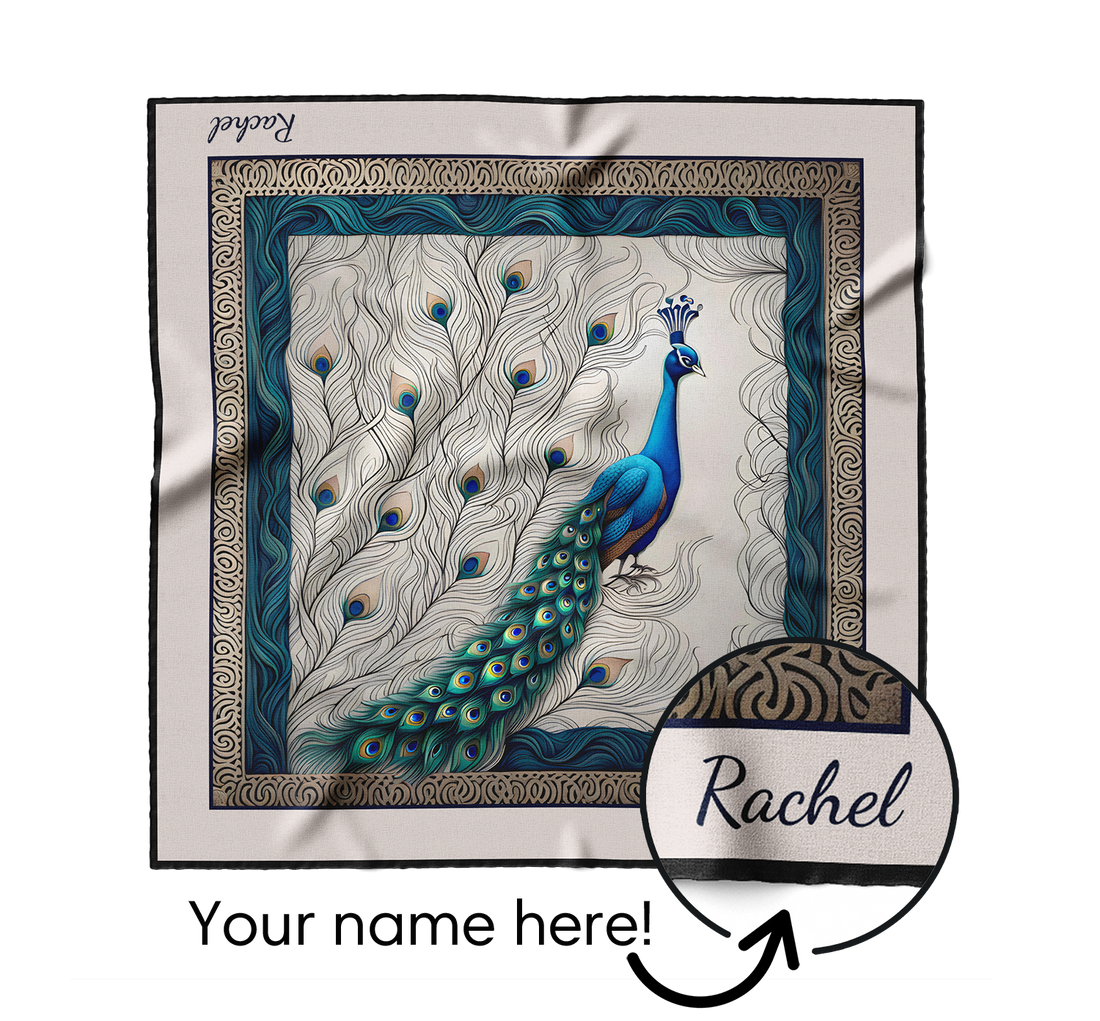 "Peacock" Square Scarf