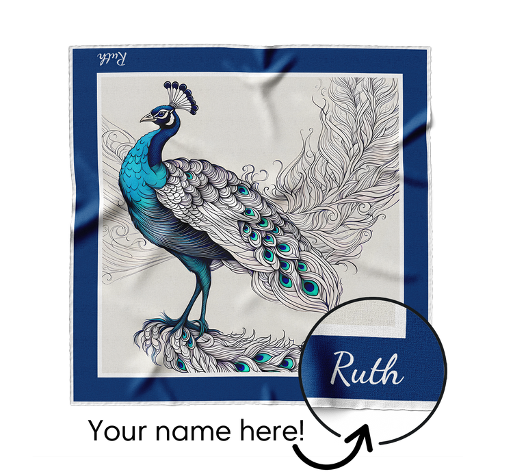 &quot;Peacock Feather&quot; Square Scarf