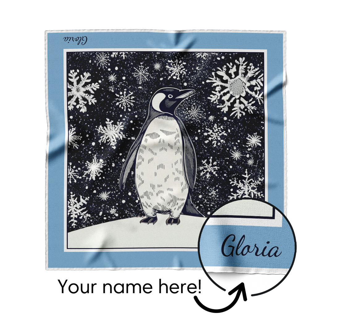 "Penguin in the Snow" Square Scarf