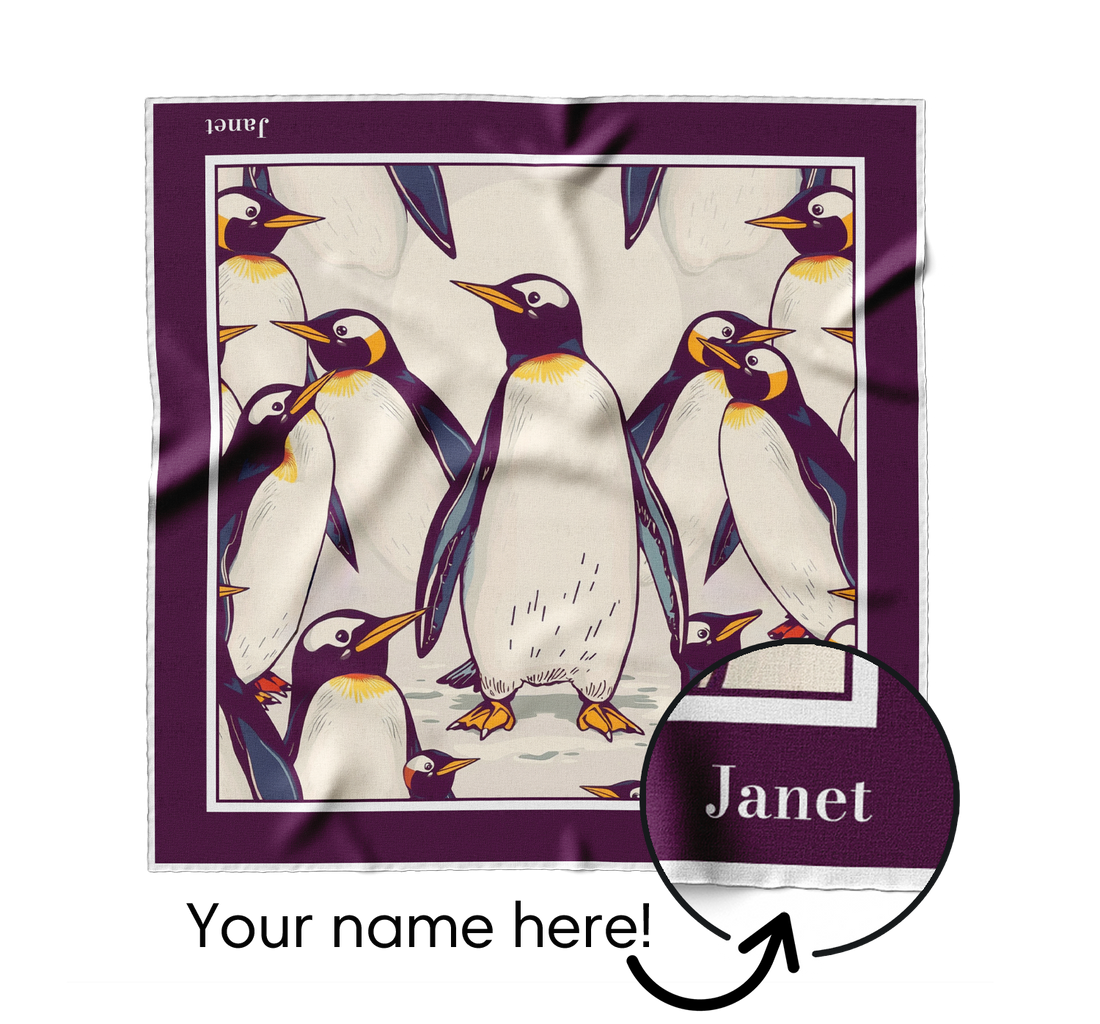 &quot;Penguin Party&quot; Square Scarf