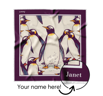 &quot;Penguin Party&quot; Square Scarf