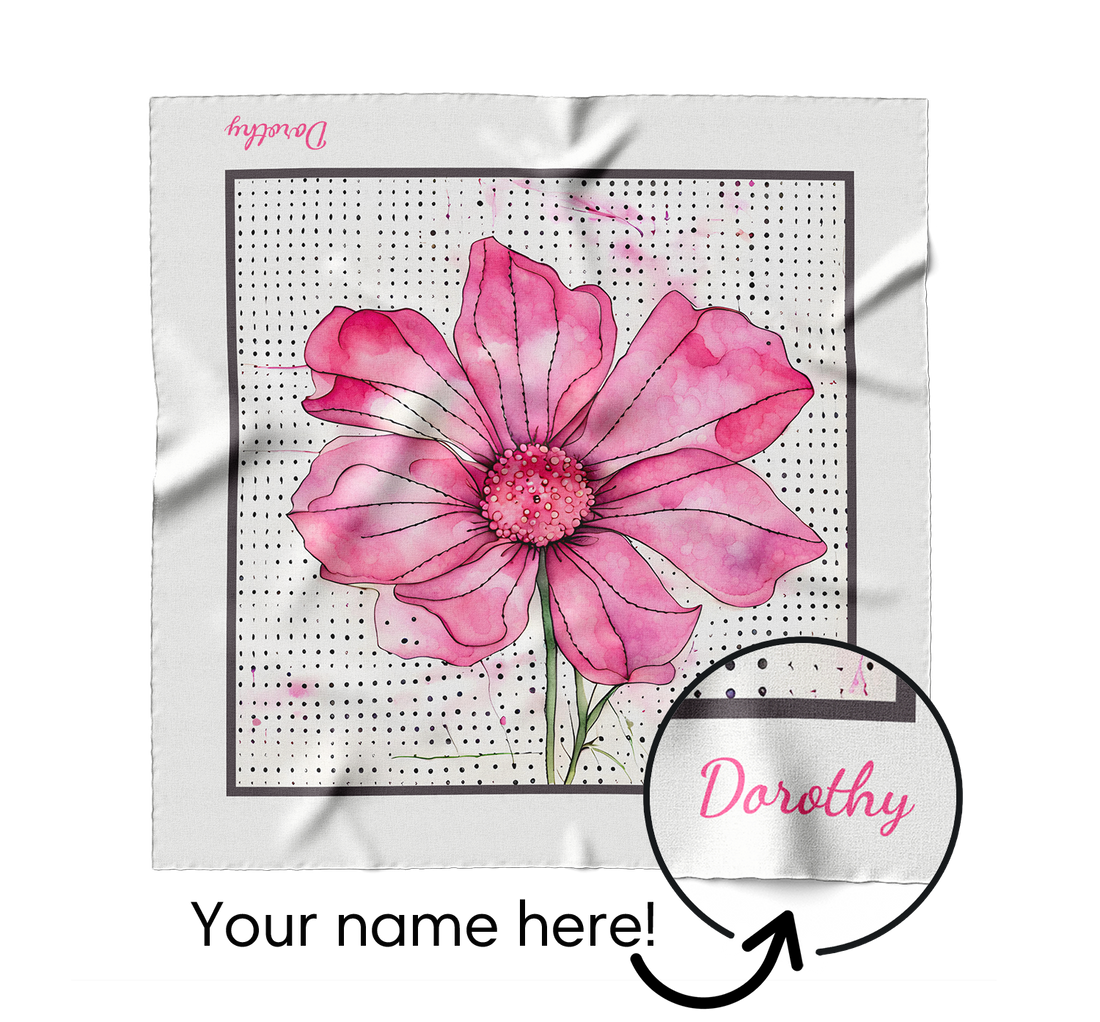 "Pink Bloom" Square Scarf