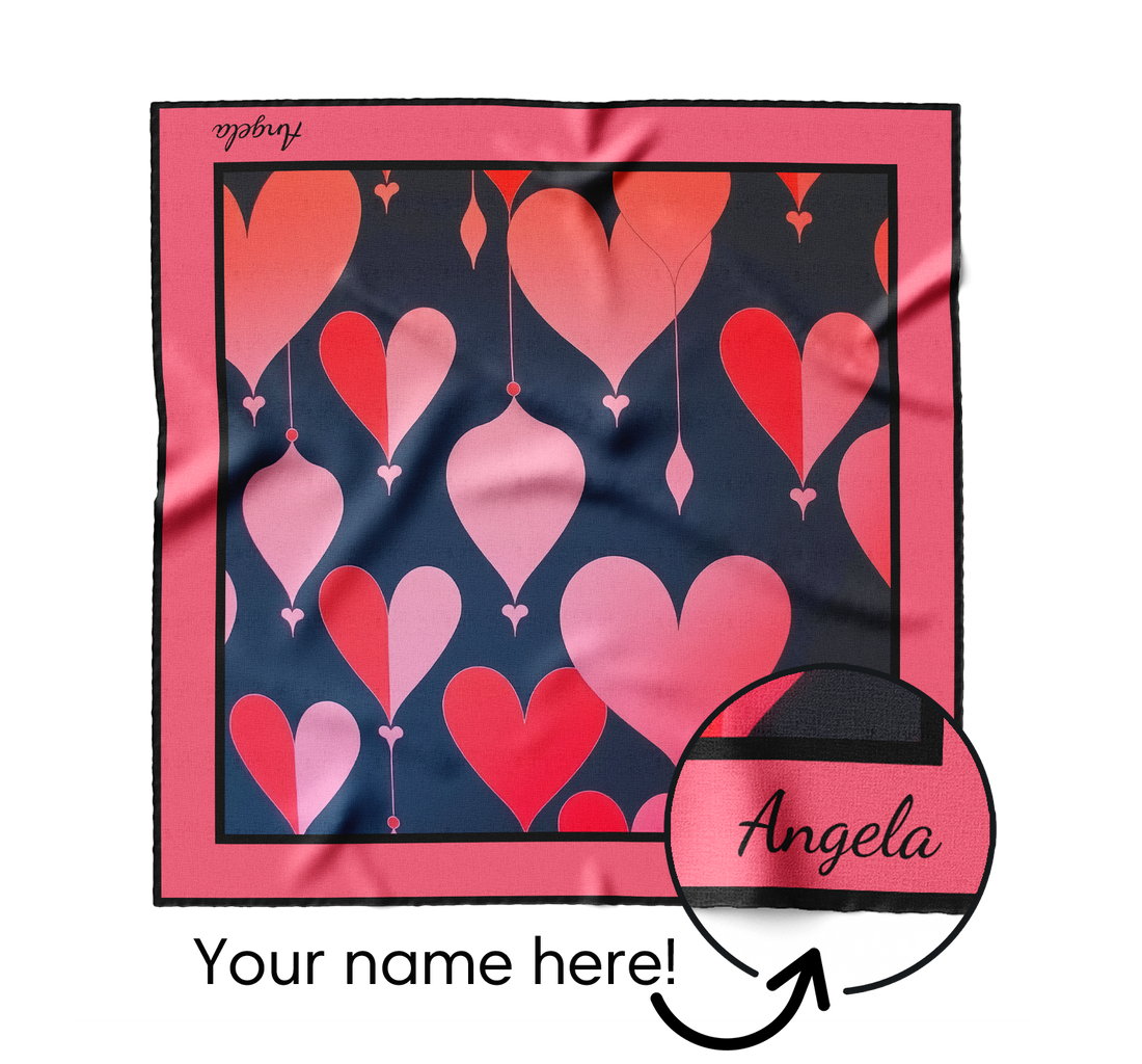 "Queen of Hearts" Square Scarf