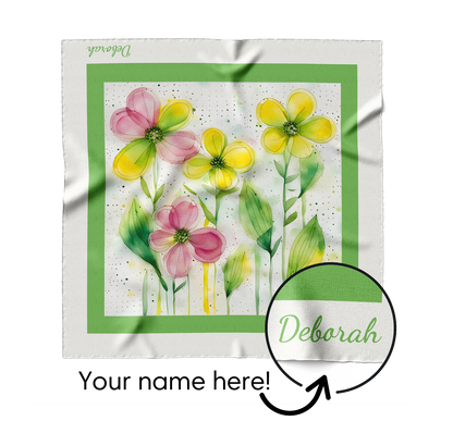 &quot;Watercolor Flowers&quot; Square Scarf