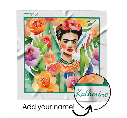 &quot;Watercolor Frida&quot; Square Scarf