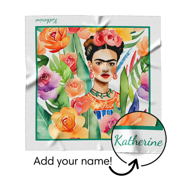 &quot;Watercolor Frida&quot; Square Scarf