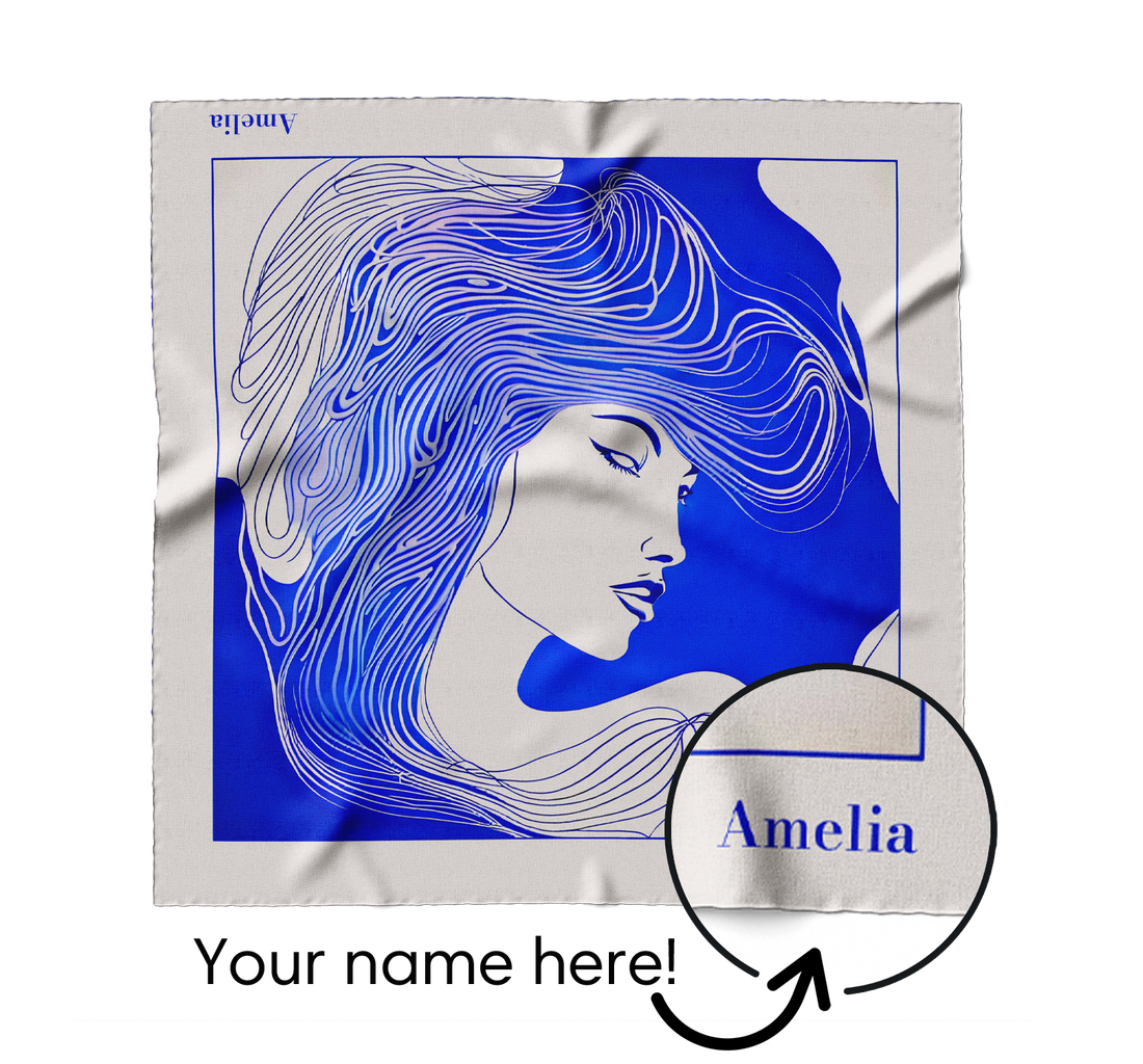 "Woman in Blue" Square Scarf